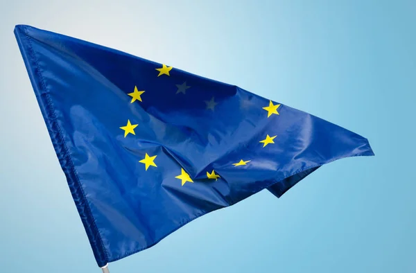 Bandiera Euro Bandiera Bandiera Dell Unione Europea Sventolando — Foto Stock