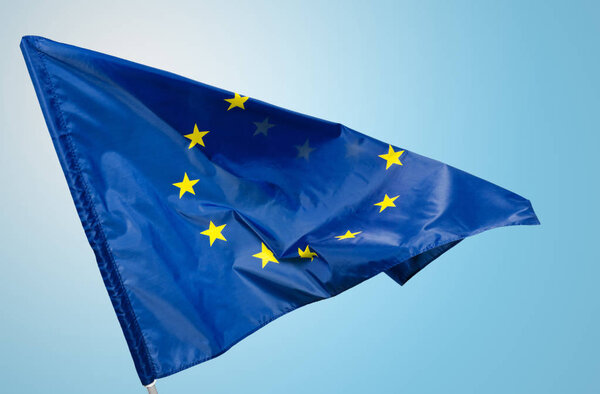 EU flag, euro flag, flag of european union waving