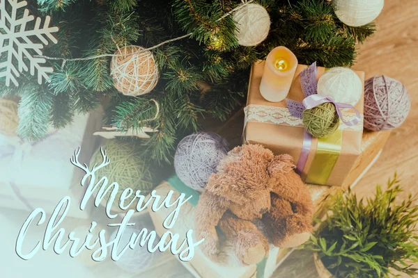 メリークリスマスとハッピーニューイヤーグリーティングカード — ストック写真
