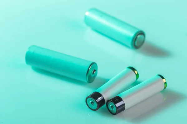 Batterier Blå Närbild — Stockfoto