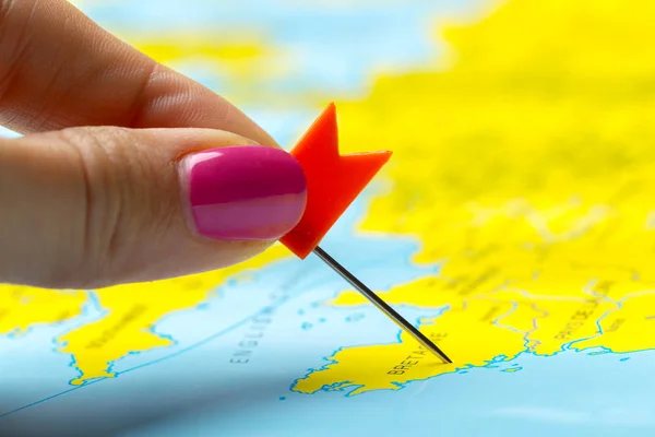 Travel Destination Points Map — Stock Photo, Image