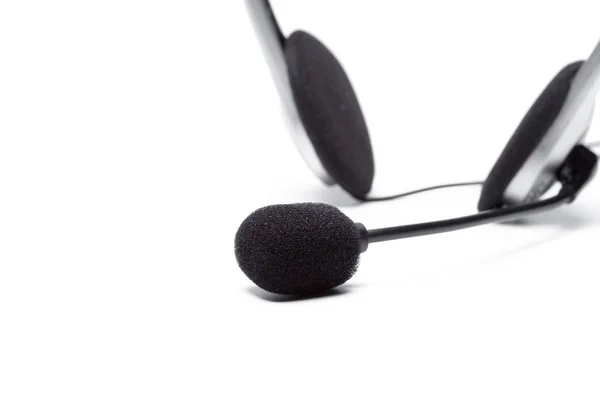 Beyaz Arka Plan Üzerinde Izole Mikrofon Kulaklık — Stok fotoğraf