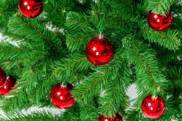 Zavřít Pohled Vánoční Stromeček Ozdobnými Prvky — Stock fotografie