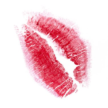 Beyaz arka plan üzerinde izole kırmızı öpücük