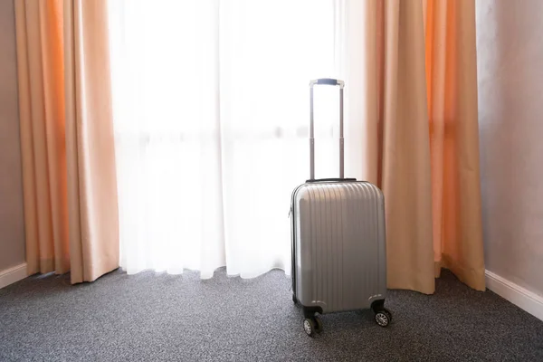 Stylish Luggage Bag Modern Hotel Room — Stock Photo, Image