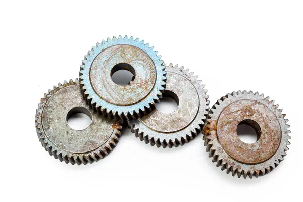 Eski paslı vites beyaz izole