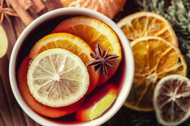 Noel mulled şarap ile baharat, yakın çekim