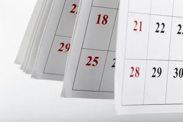 Calendar Pages Close Business Time Concept — Stock Photo, Image
