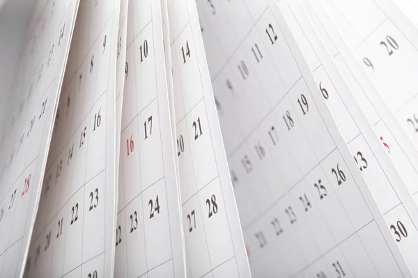 カレンダーのページをクローズ アップ ビジネス時間の概念 — ストック写真