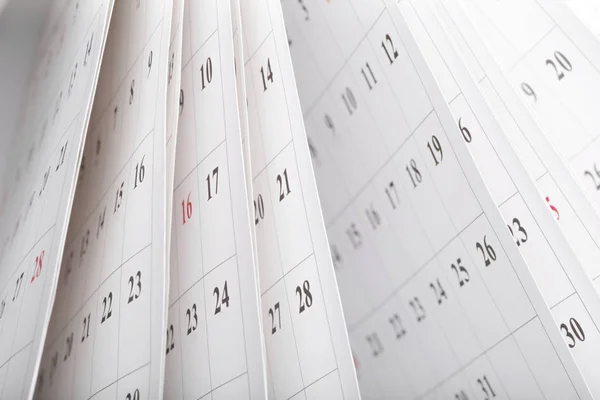 Páginas Del Calendario Cerrar Concepto Tiempo Negocio — Foto de Stock