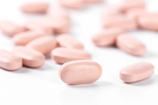 Tabletter Isolerade Vitt — Stockfoto