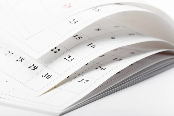 Сторінки Календаря Крупним Планом Концепція Робочого Часу — стокове фото