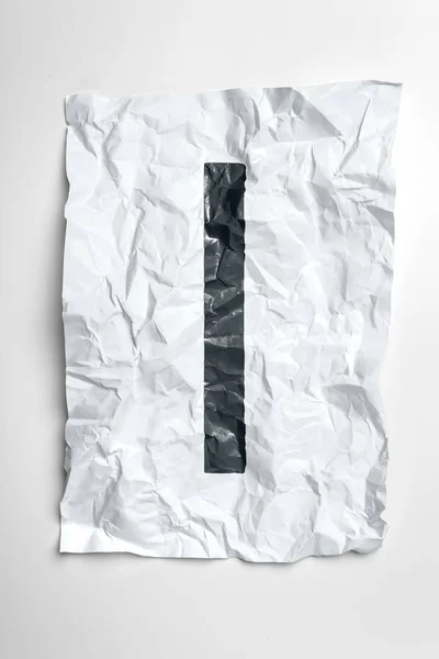 Grunge Gekreukt Papier Brief Witte Achtergrond — Stockfoto