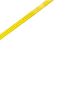 sarı metrik beyaz panorama arka plan üzerinde izole bant ölçme