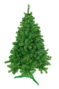 Beyaz arkaplanda izole edilmiş noel ağacı