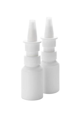 Beyaz arka plan üzerinde izole spreyler ile şişe