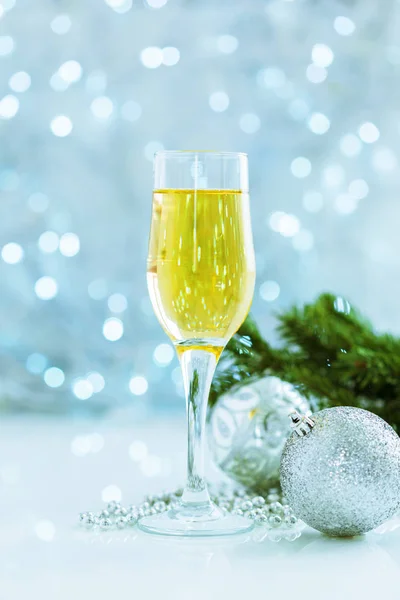 Champagne Voor Christmas Celebration Close — Stockfoto