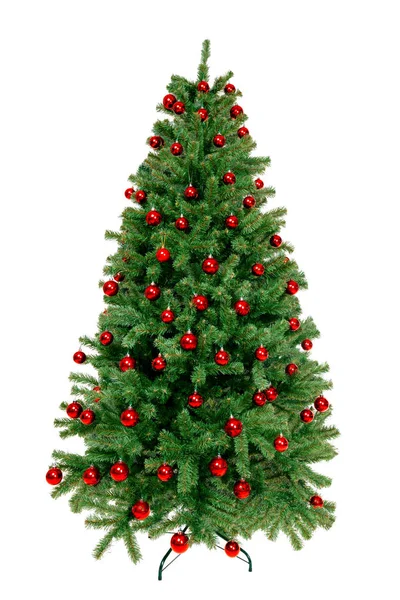 Χριστουγεννιάτικο Δέντρο Απομονωμένο Λευκό Φόντο — Φωτογραφία Αρχείου