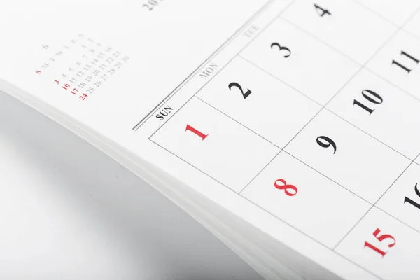 Páginas Del Calendario Cerrar Concepto Tiempo Negocio — Foto de Stock