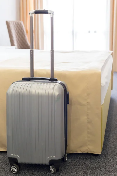 Suitcase or luggage bag in a modern hotel room