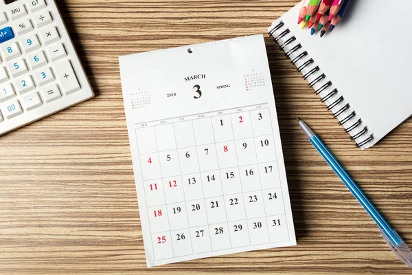 çalışma alanı. Takvim yakın çekim