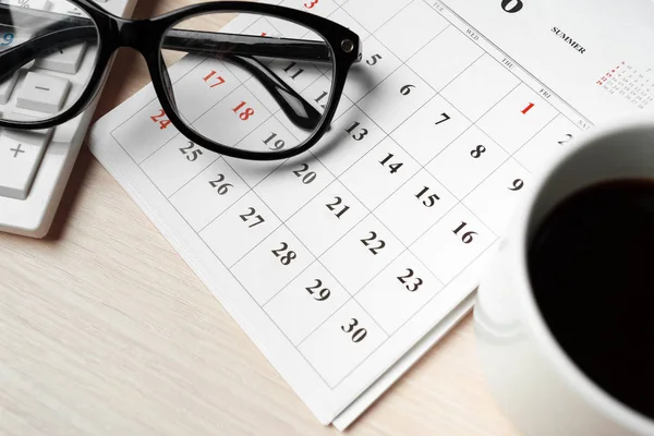 çalışma alanı. Takvim yakın çekim