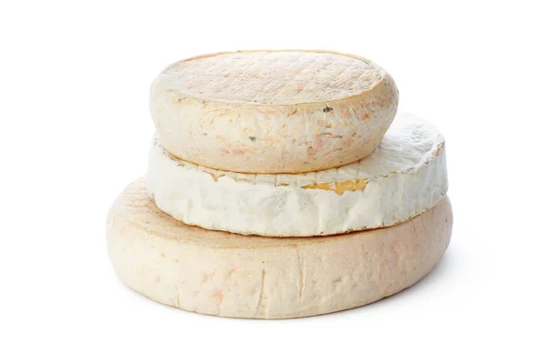 Formaggio Isolato Bianco — Foto Stock