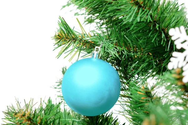 Kerstboom Met Ornamenten Close — Stockfoto