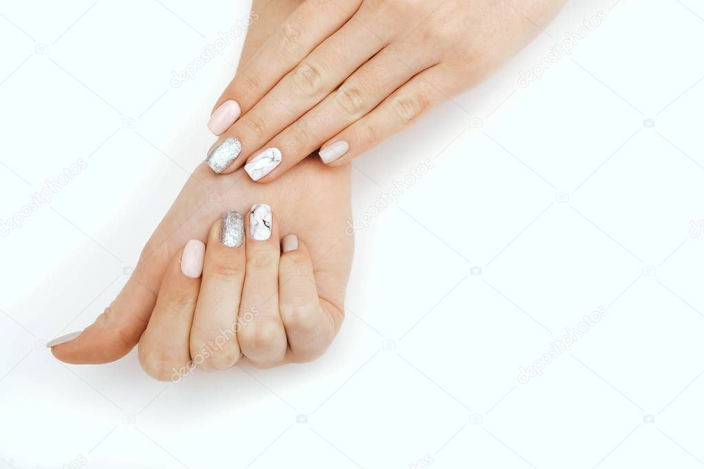 Natural nails, gel polish. Perfect clean manicure