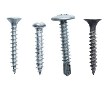 Beyaz arka plan üzerinde izole metal vida