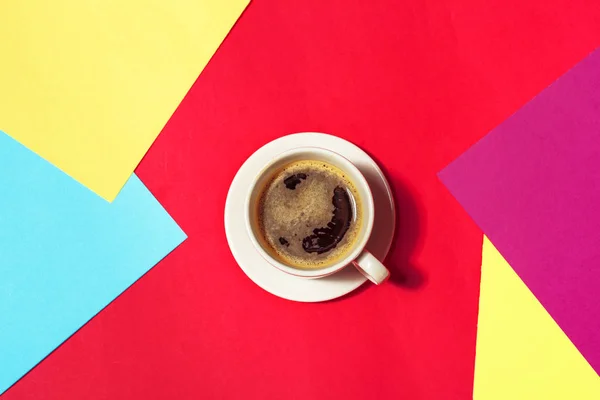 Xícara Café Fundo Colorido — Fotografia de Stock