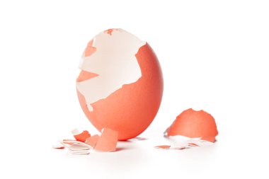 Kırık yumurta beyazda izole edilmiş