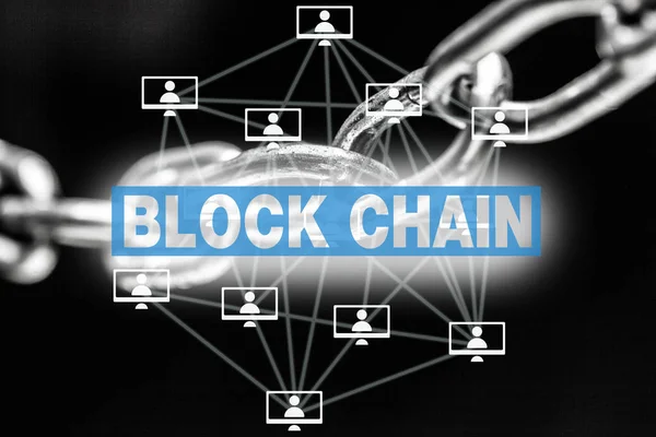 Block Chain Concept Poster Chain Background — Stock Photo, Image
