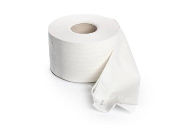 beyaz arkaplanda tuvalet kağıdı