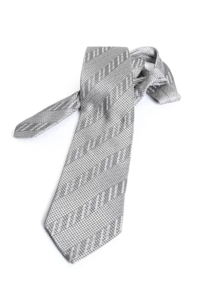 Corbata Masculina Gris Aislada Sobre Fondo Blanco — Foto de Stock