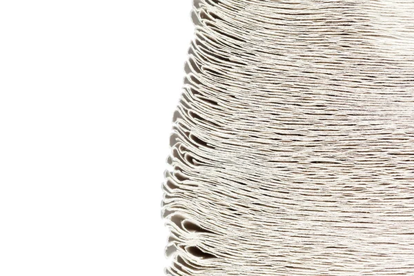 Papieren Handdoeken Stapel Close Shot Witte Achtergrond — Stockfoto