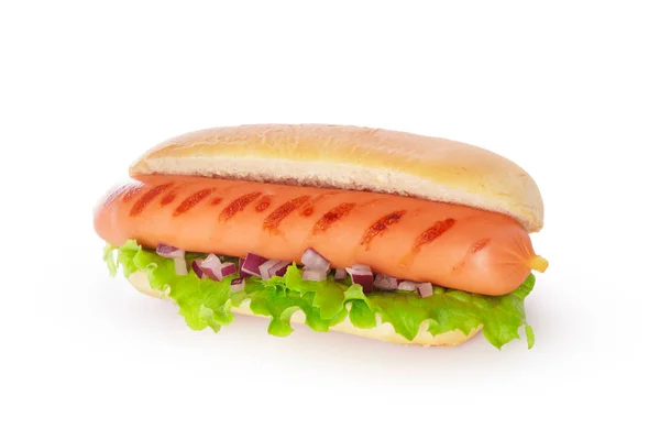 Frischer Hot Dog Isoliert Auf Weiß — Stockfoto