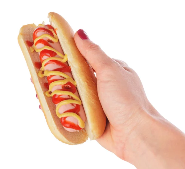Cropped Image Fresh Hot Dog Isolated White — Stock Photo, Image
