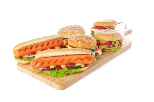 Burger White Background — Stock Photo, Image