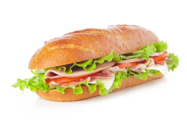 Sandwich Auf Weißem Hintergrund — Stockfoto