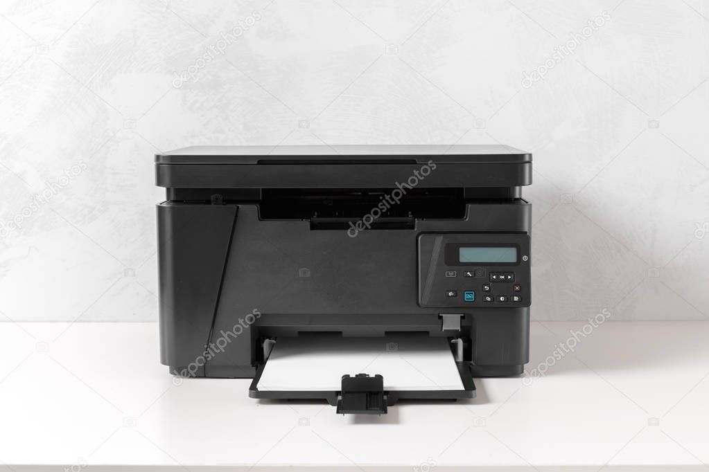 Printer on the table, close up