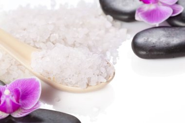 Zen stone ve orkide. Spa konsept