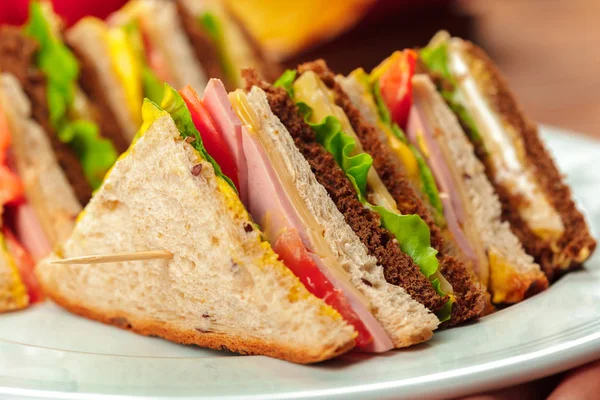 Sandwich Wooden Table — Stock Photo, Image