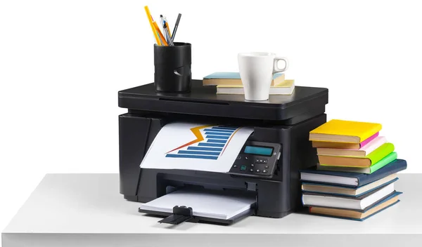 Impresora Escritorio Oficina Sobre Mesa — Foto de Stock