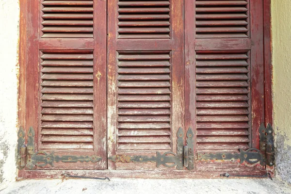 Old Rustic Wooden Window Shutters — Stock Photo, Image