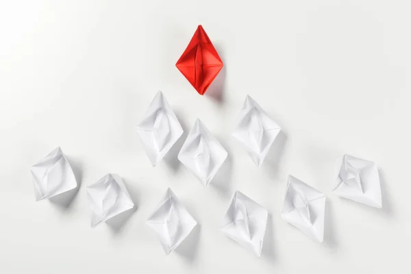 Winner Red Paper Ships — Stock Photo, Image