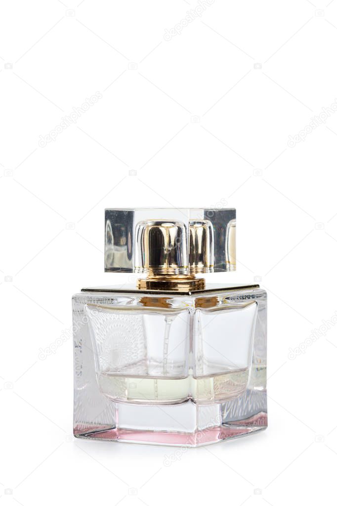 Bottle of perfume isolated of white background