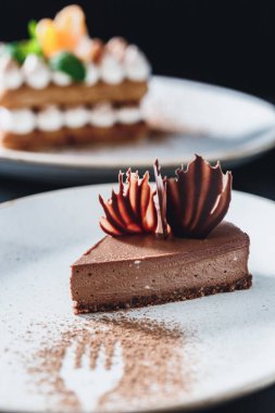 çikolata tatlı kek, yakın
