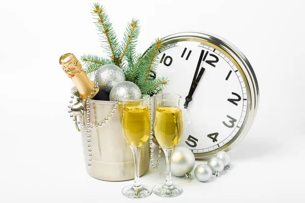 Champagne Kerstdecor — Stockfoto