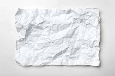 izole beyaz zemin üzerine beyaz buruşuk kağıt